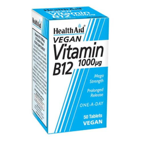 HealthAid® Vitamin B12 (Cyanocobalamin)1000µg Tablets (50)