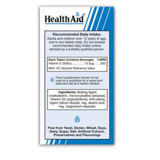 HealthAid® Vitamin D 500iu Tablets (60) - Image 3