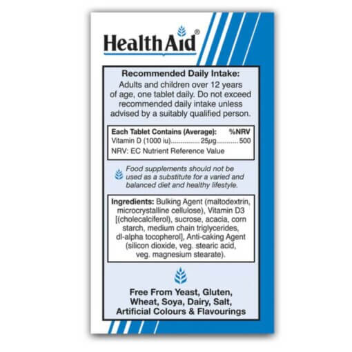 HealthAid® Vitamin D3 1000iu Tablets (30) - Image 3