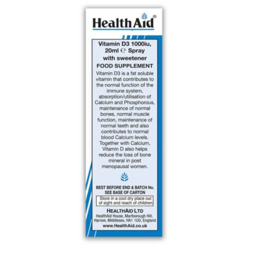 HealthAid® Vitamin D3 1000iu Spray 20ml - Image 2