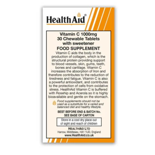 HealthAid® Vitamin C 1000mg  Prolonged Release Tablets (30) - Image 3