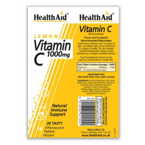 HealthAid® Vitamin C 1000mg Effervescent (20) - Image 3